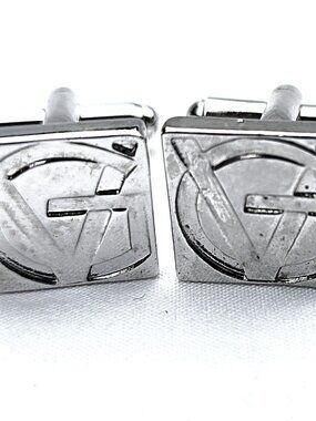 Authentic Versace Made in Italy Cuff Links – Square Logo Design – Mint Condition